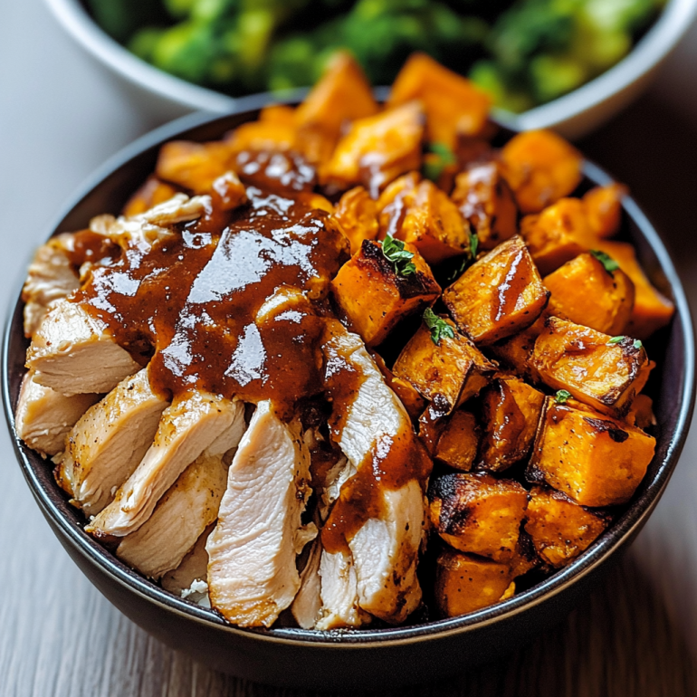 BBQ Chicken and Roasted Sweet Potato Bowls Delight You!