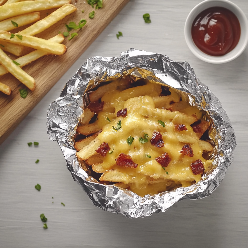 Cheesy Grilled Foil Pack Fries: A Flavorful Twist!