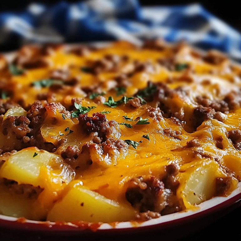 Cheesy Hamburger Potato Casserole: A Comforting Delight!
