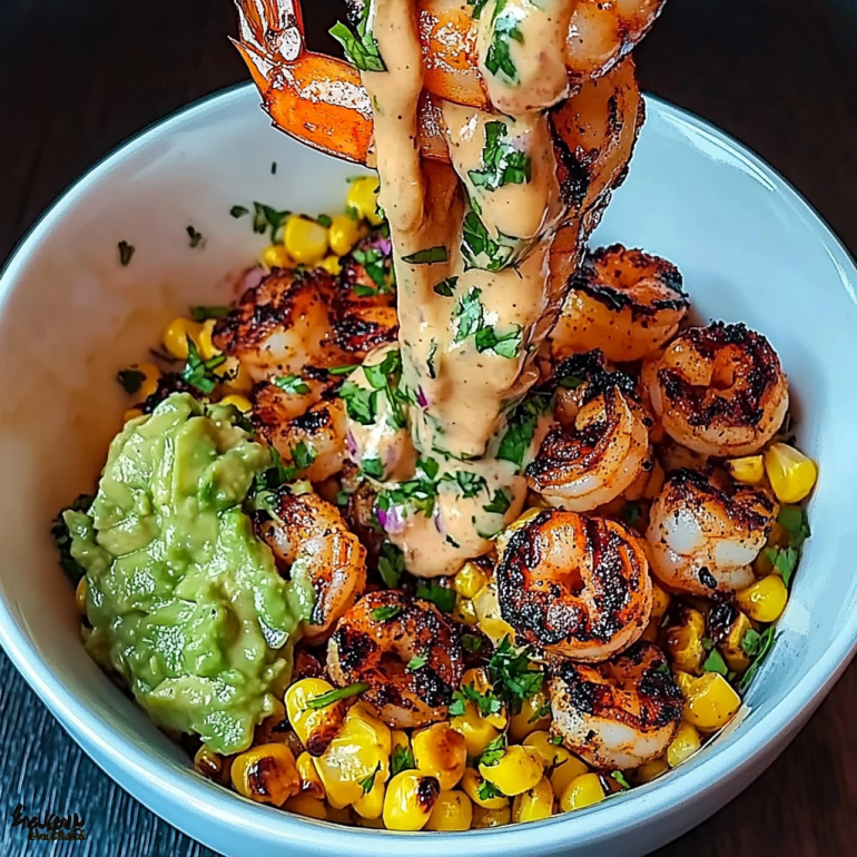 Grilled Shrimp Bowl with Avocado Corn Salsa Awaits You!