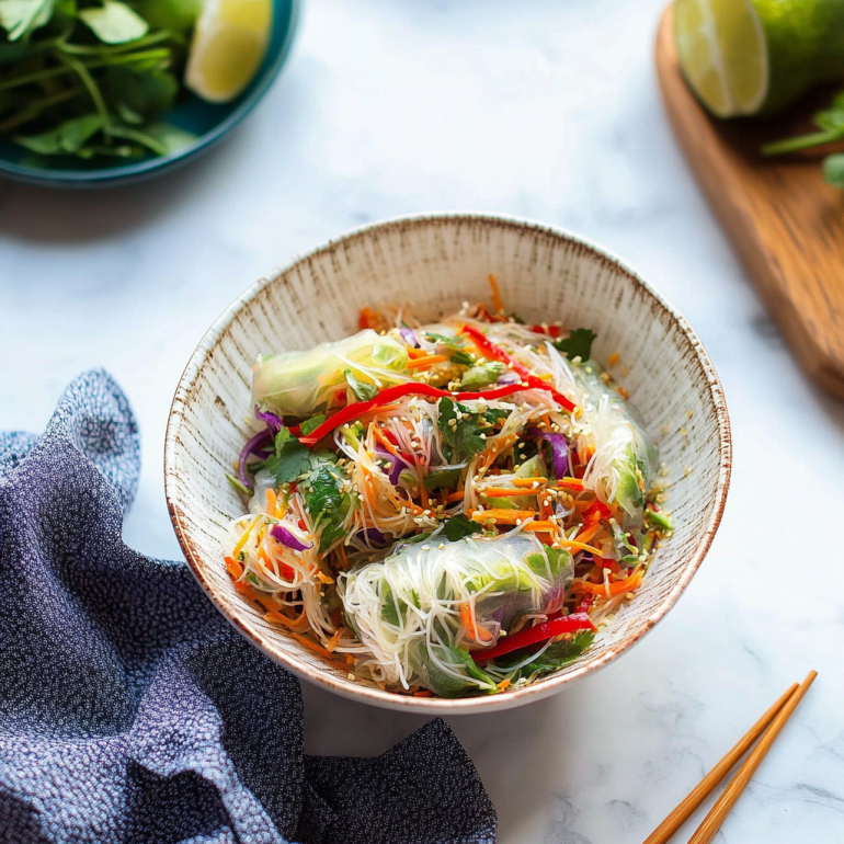 Spring Roll Salad with Spicy Ginger Dressing: Refresh Today!
