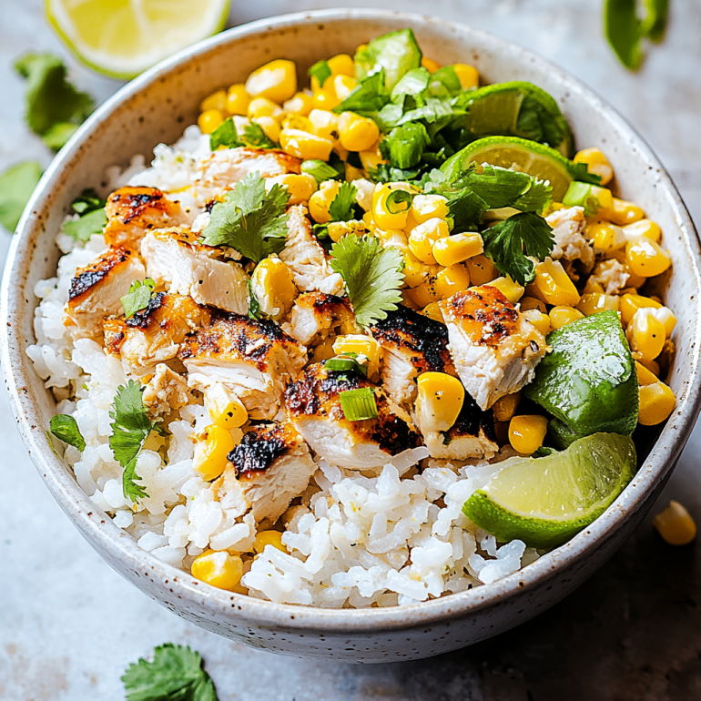 Street Corn Chicken Rice Bowl: A Flavorful Delight!