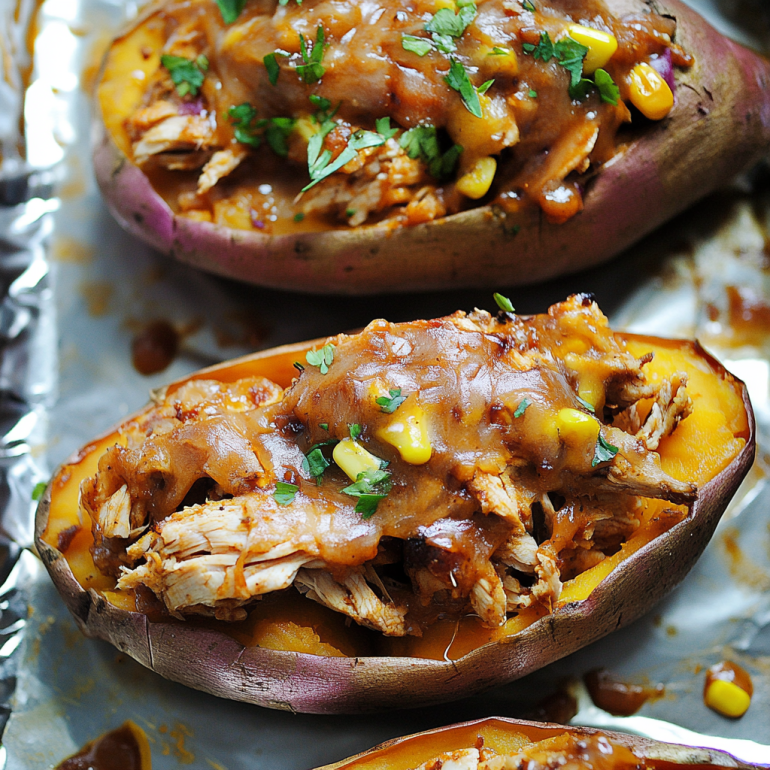 Twice-Baked BBQ Chicken Sweet Potatoes: Easy & Flavorful!