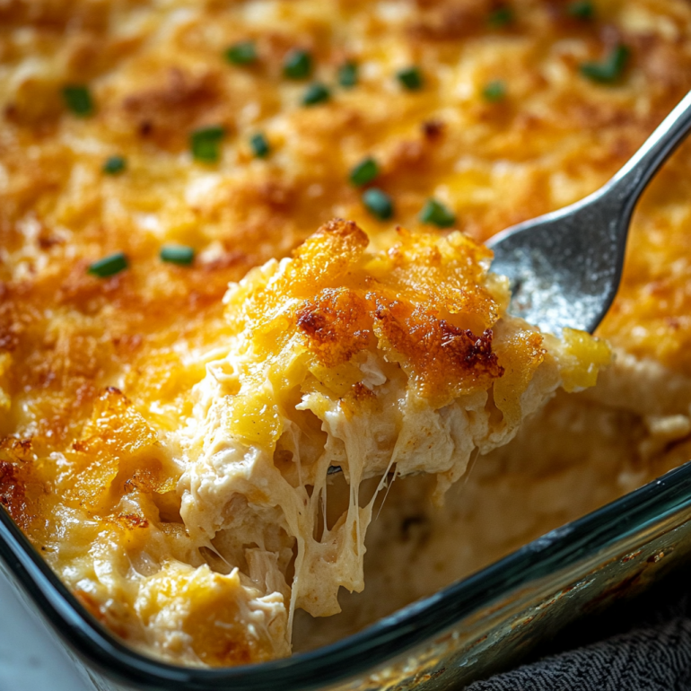 Cheesy Chicken Hashbrown Casserole: Mouthwatering Comfort!