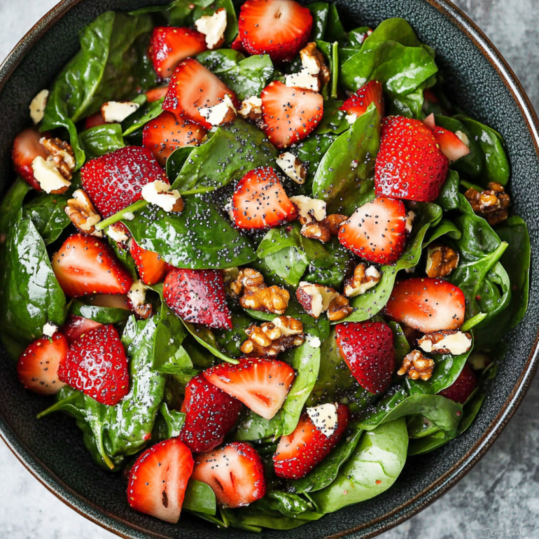 Strawberry Spinach Salad with Poppy Seed Dressing to Delight!