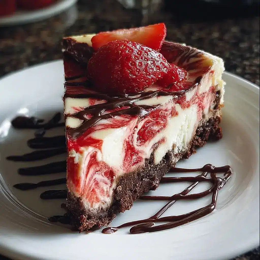 Chocolate Strawberry Swirl Cheesecake: A Sweet Delight!