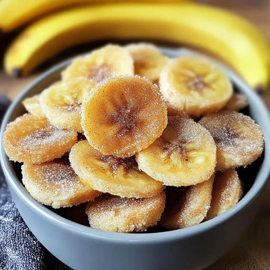 Cinnamon Sugar Air Fryer Banana Chips are easy snacks!