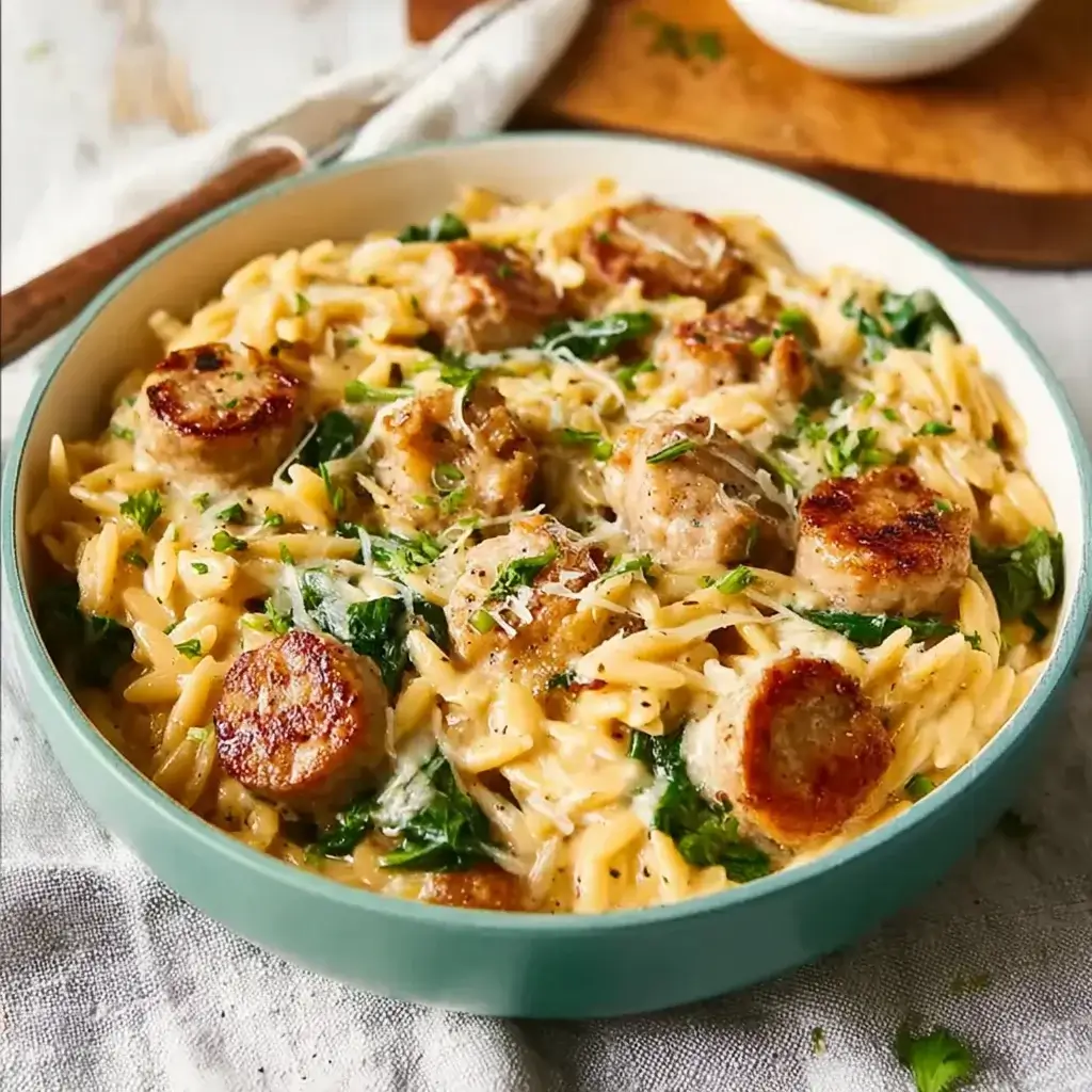 Creamy Chicken Sausage Orzo: A Delicious One-Pan Meal!