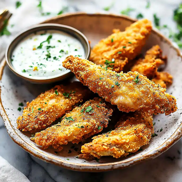 Crispy Golden Moroccan Oven-Fried Chicken Tenders Shine!