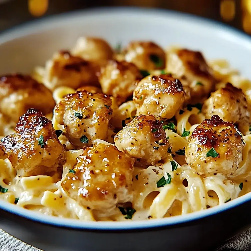 Garlic Butter Chicken Bites with Creamy Parmesan Pasta: Enjoy a Quick and Delicious Dinner!