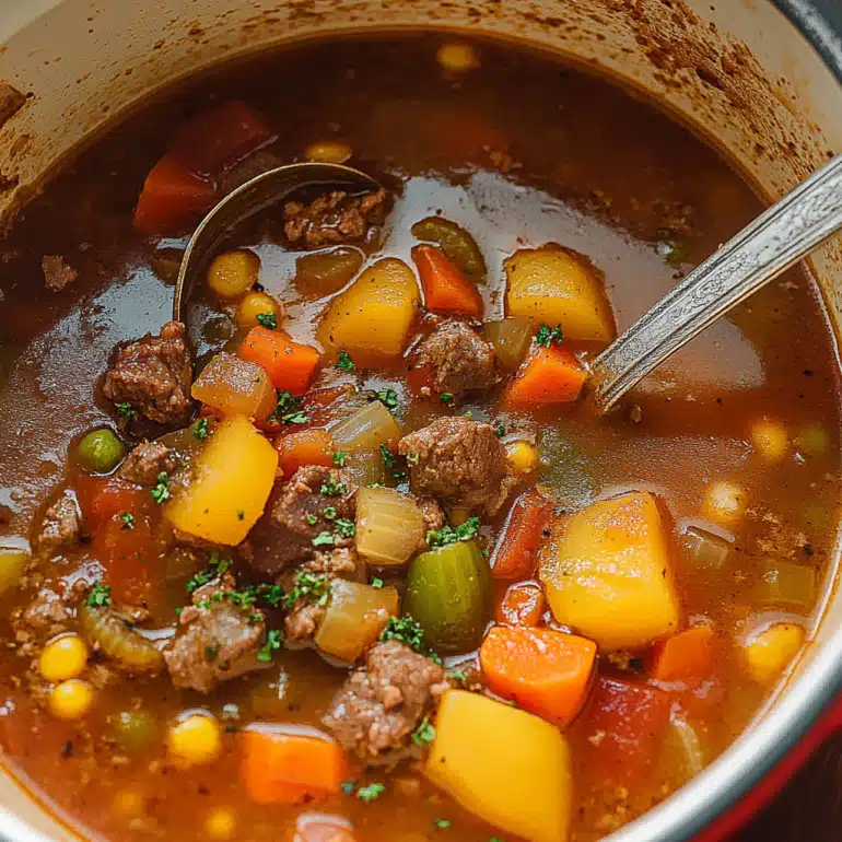 Hearty Vegetable Beef Soup: A Comforting Delight Awaits!