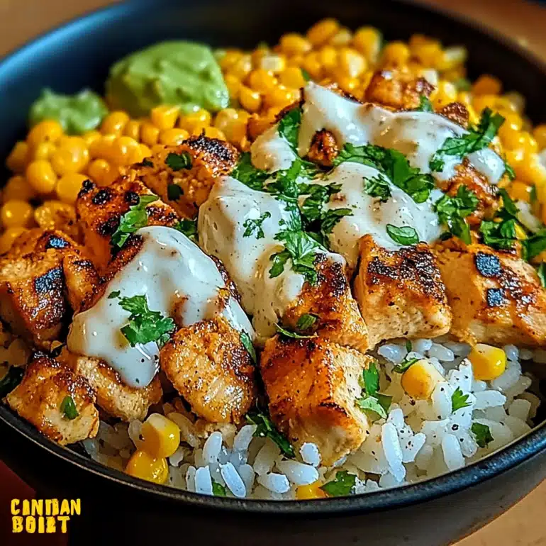 Street Corn Chicken Rice Bowl: A Flavorful Delight!