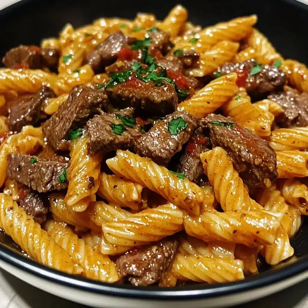 Creamy Spicy Garlic Butter Steak Pasta You’ll Love!