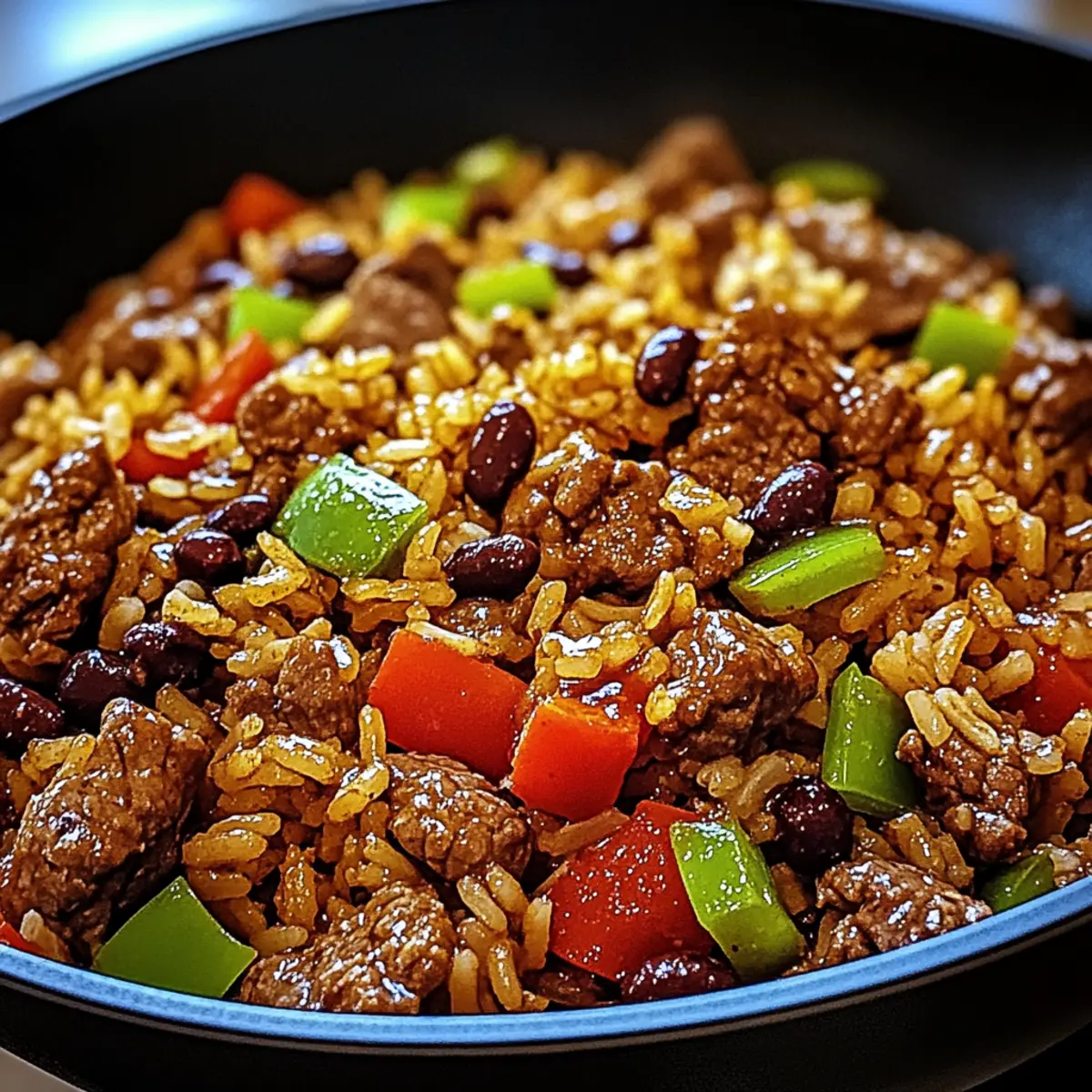 Savory One-Skillet Smoky Honey Chili Beef Rice Delight