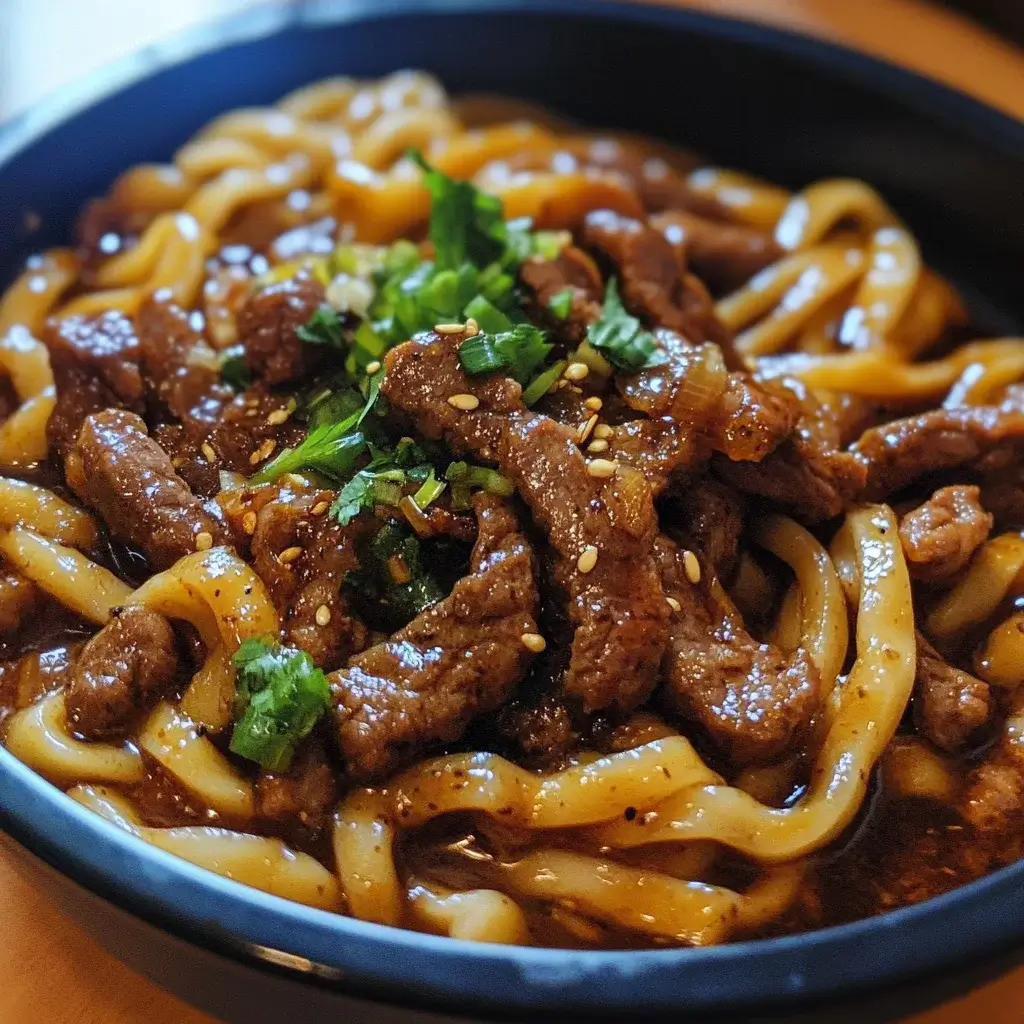 Spicy Black Pepper Beef Udon: A Flavorful Delight!