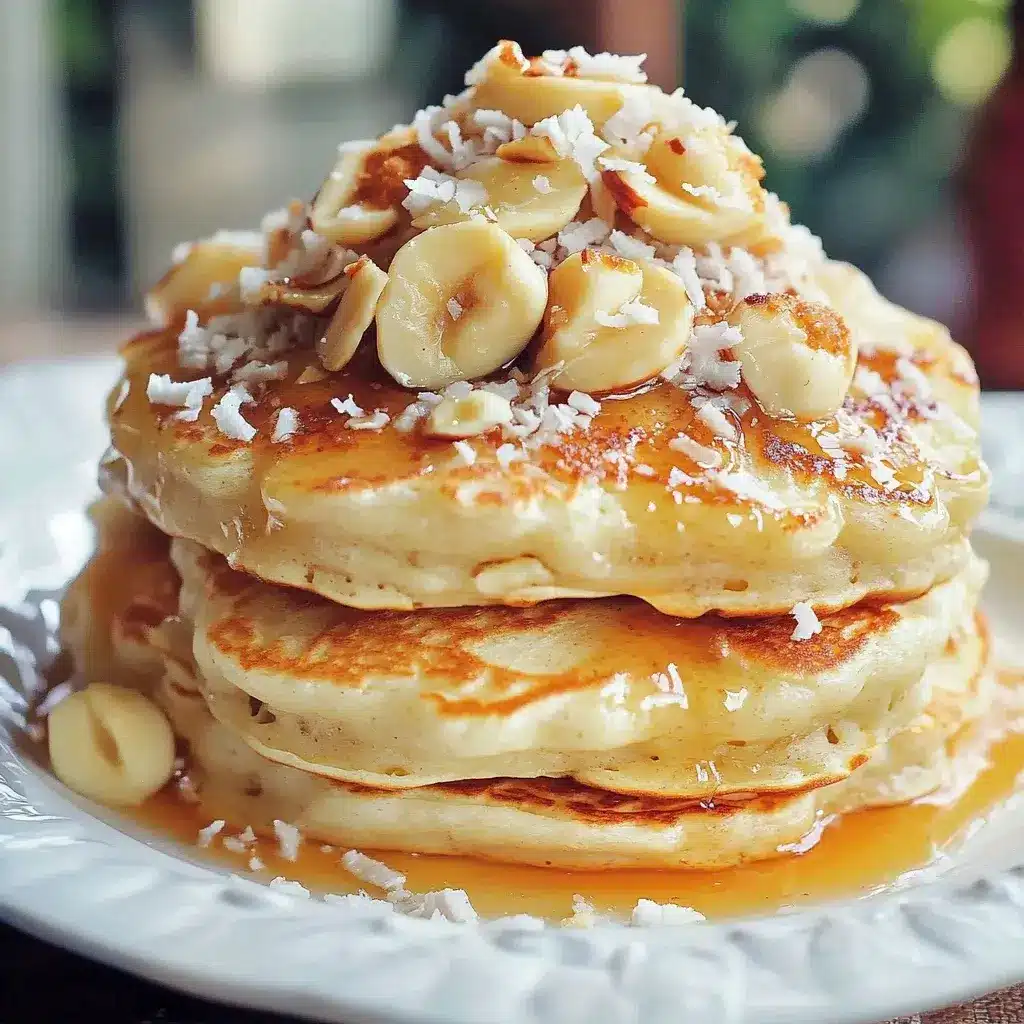 Toasted Coconut Macadamia Pancakes with Coconut Syrup Delight!
