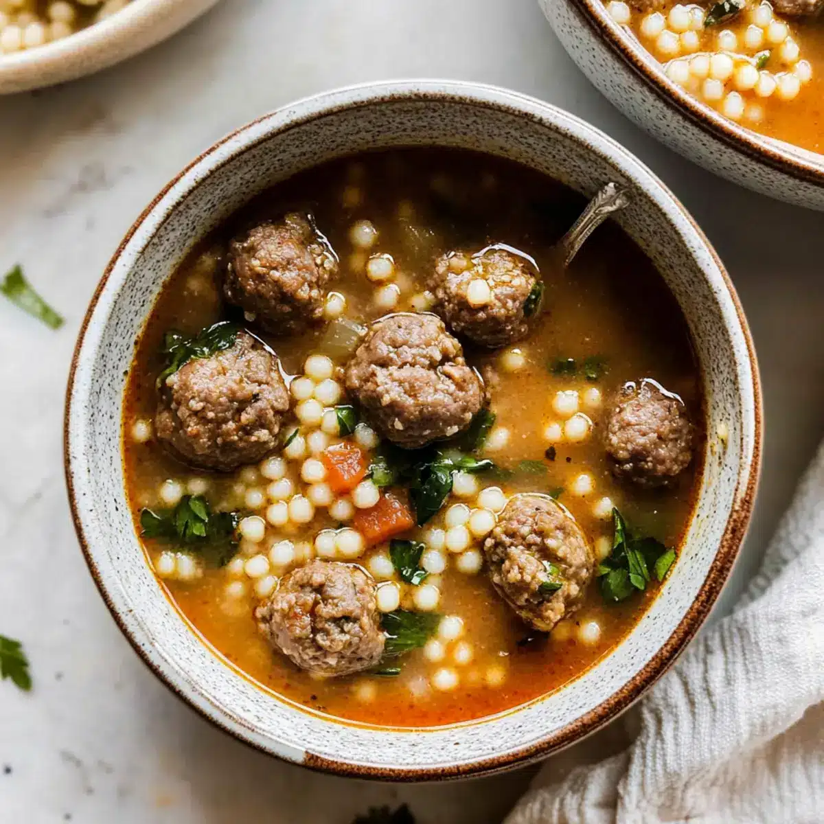 Mini Moroccan Meatball Couscous Soup for Cozy Nights