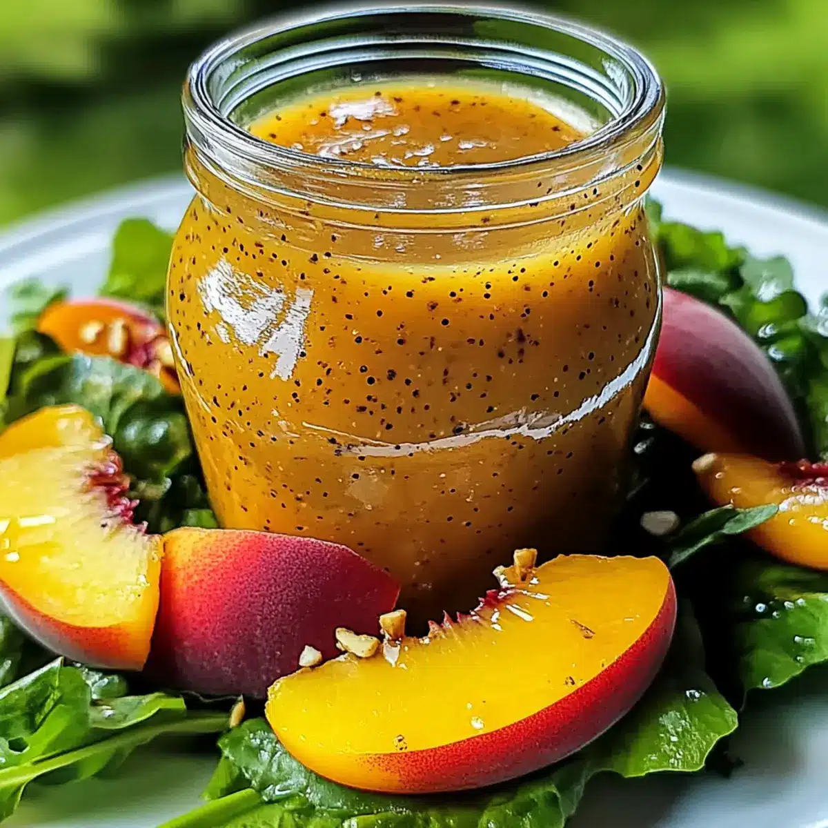 Peach Honey Dijon Balsamic Vinaigrette for Fresh Summer Salads