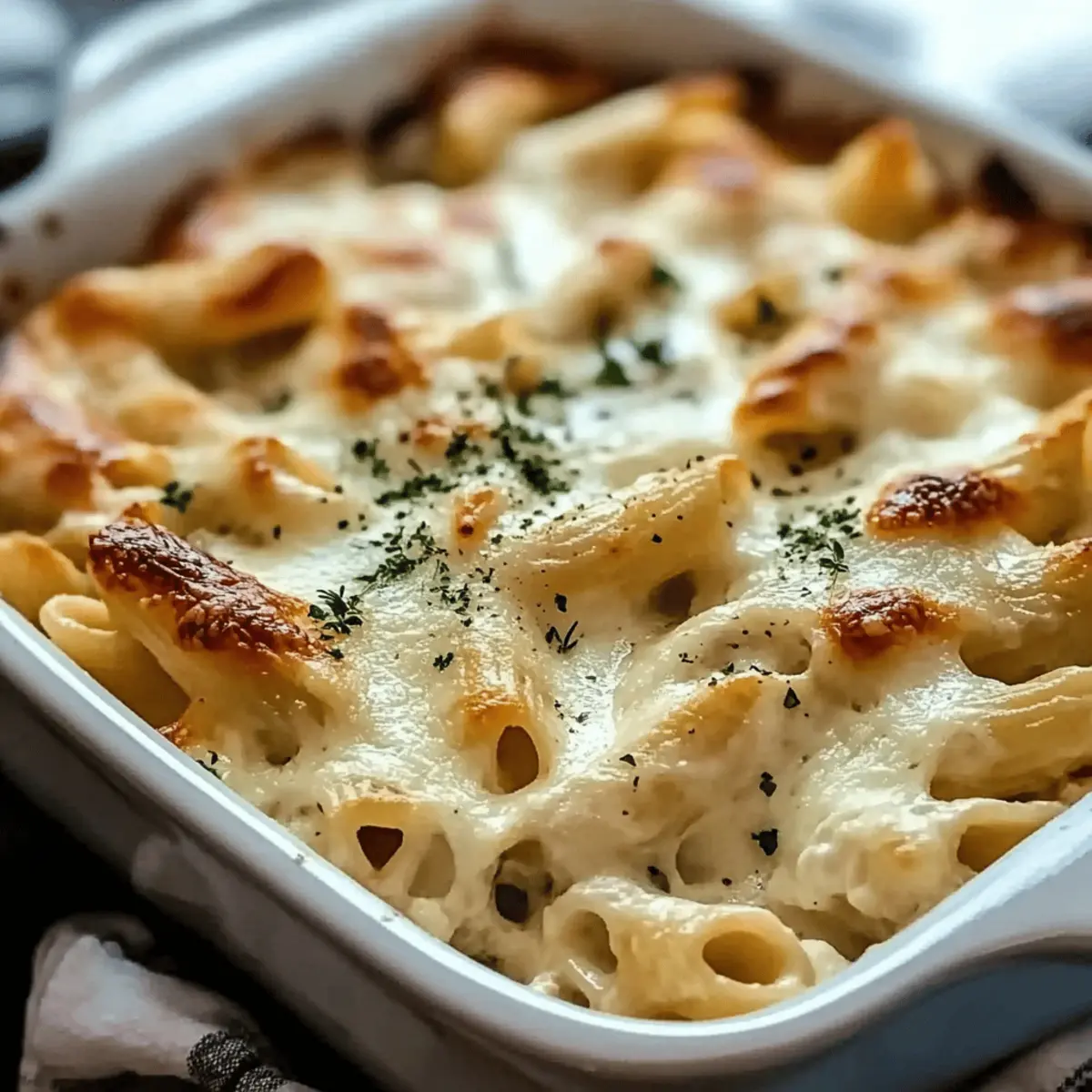 Creamy Dump and Bake Chicken Alfredo Casserole Delight