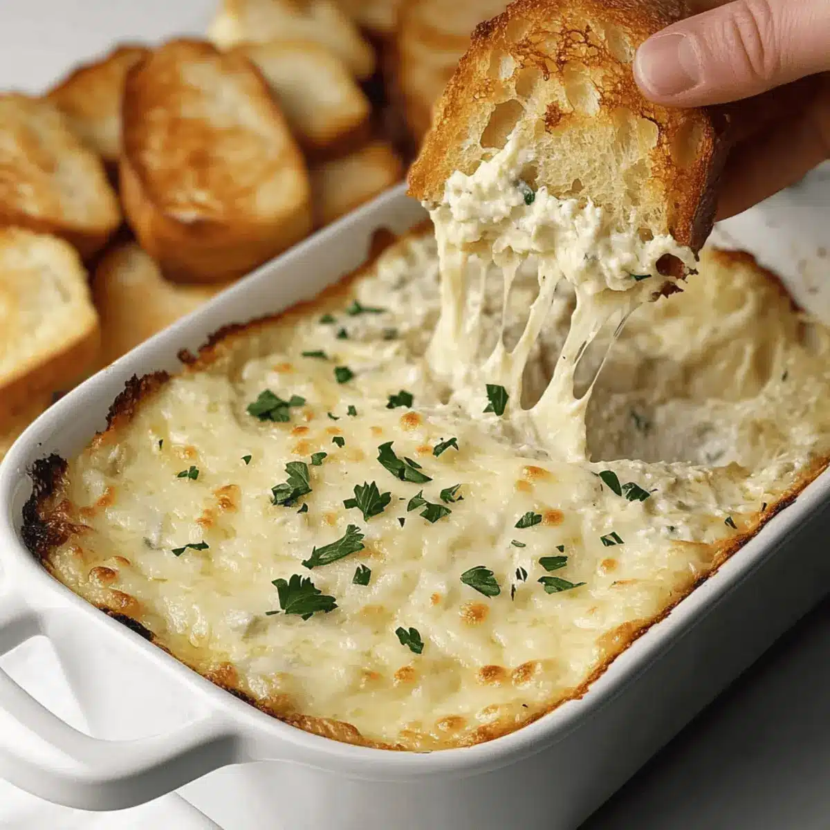 Gooey Garlic Bread Dip for Your Next Cozy Gathering