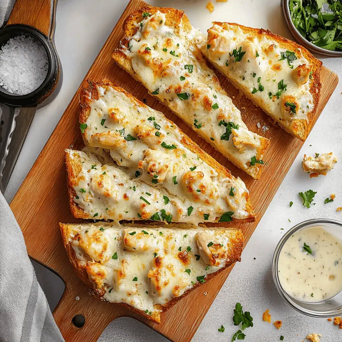 Creamy Chicken Alfredo Garlic Bread: The Ultimate Comfort Food