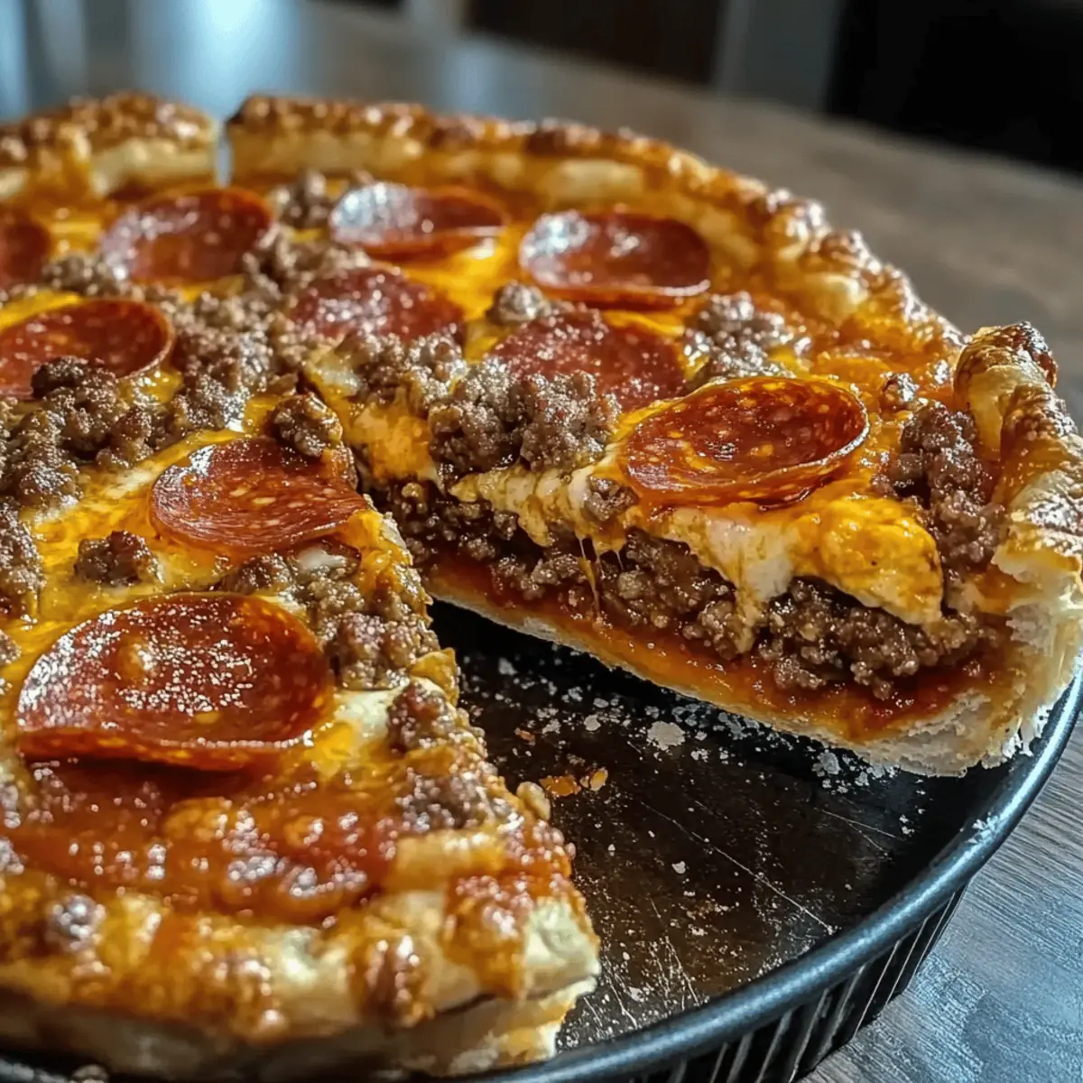 Deep Hamburger Sausage & Pepperoni Pie: Comfort Food Bliss