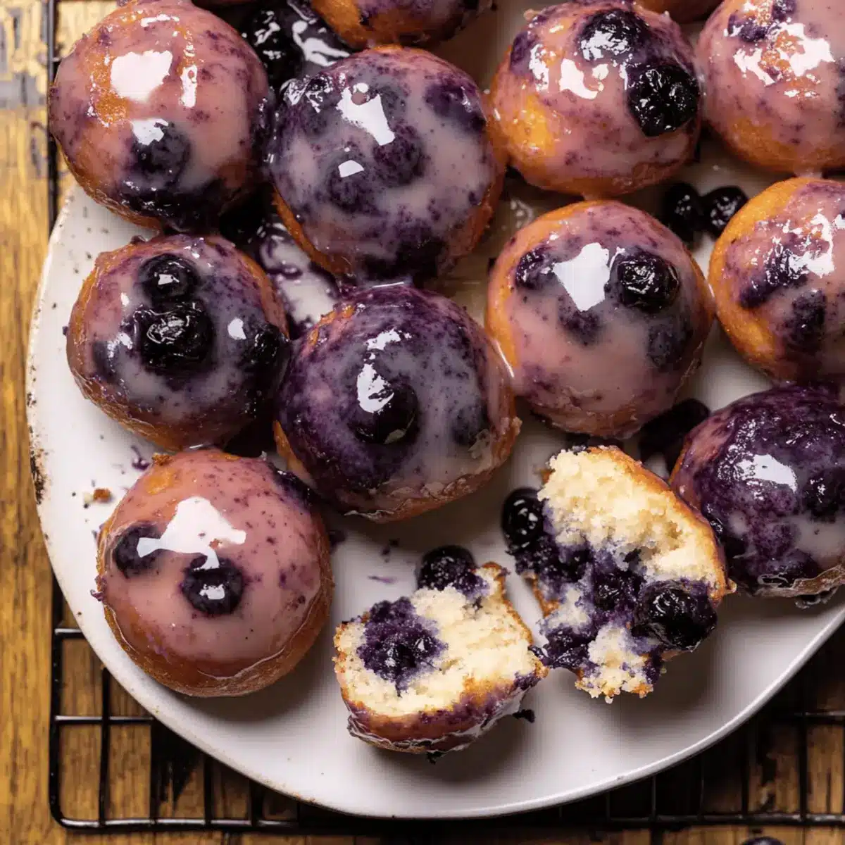 Irresistible Mini Blueberry Cake Donuts with Sweet Glaze