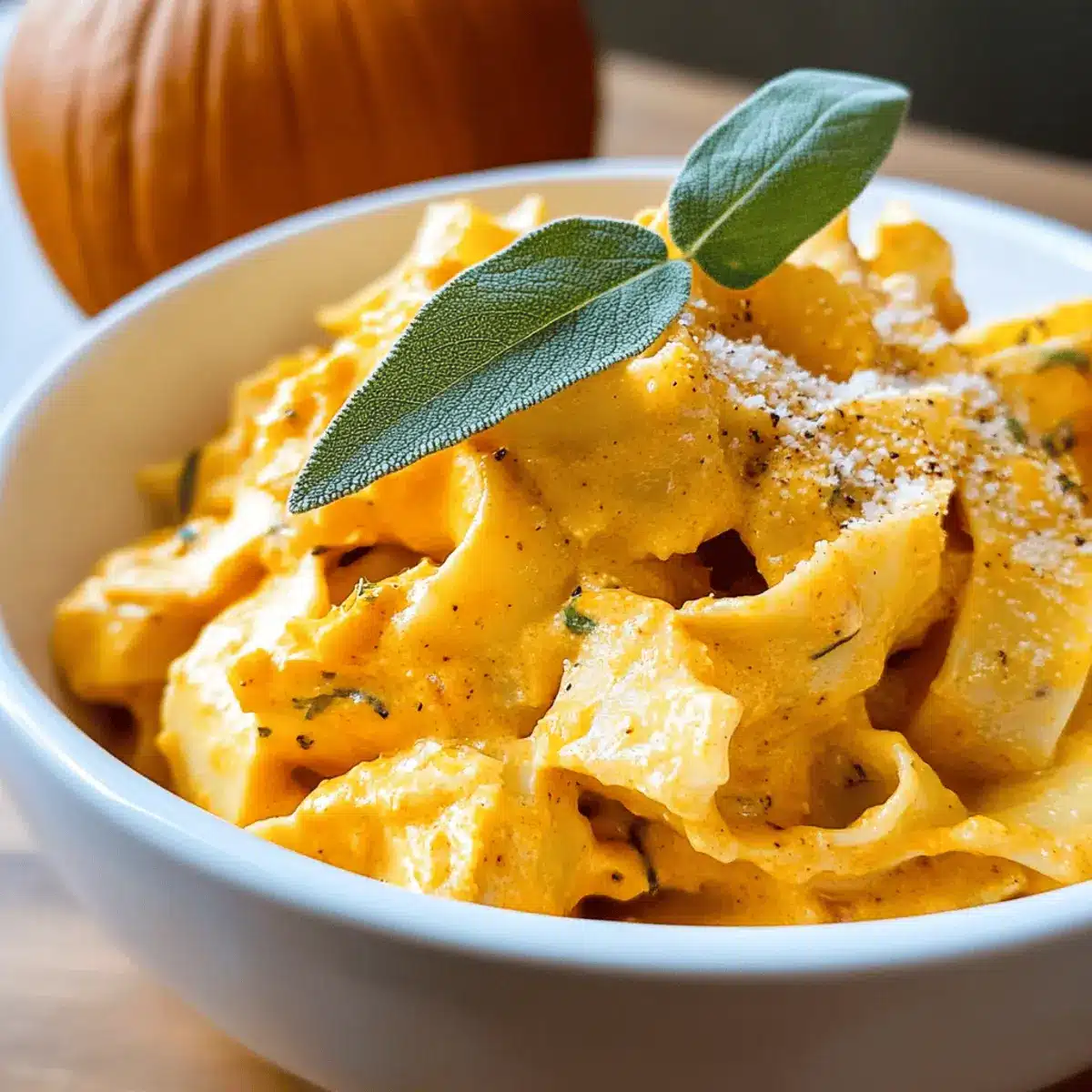 Creamy Pumpkin Alfredo Pasta with Sage for Cozy Nights