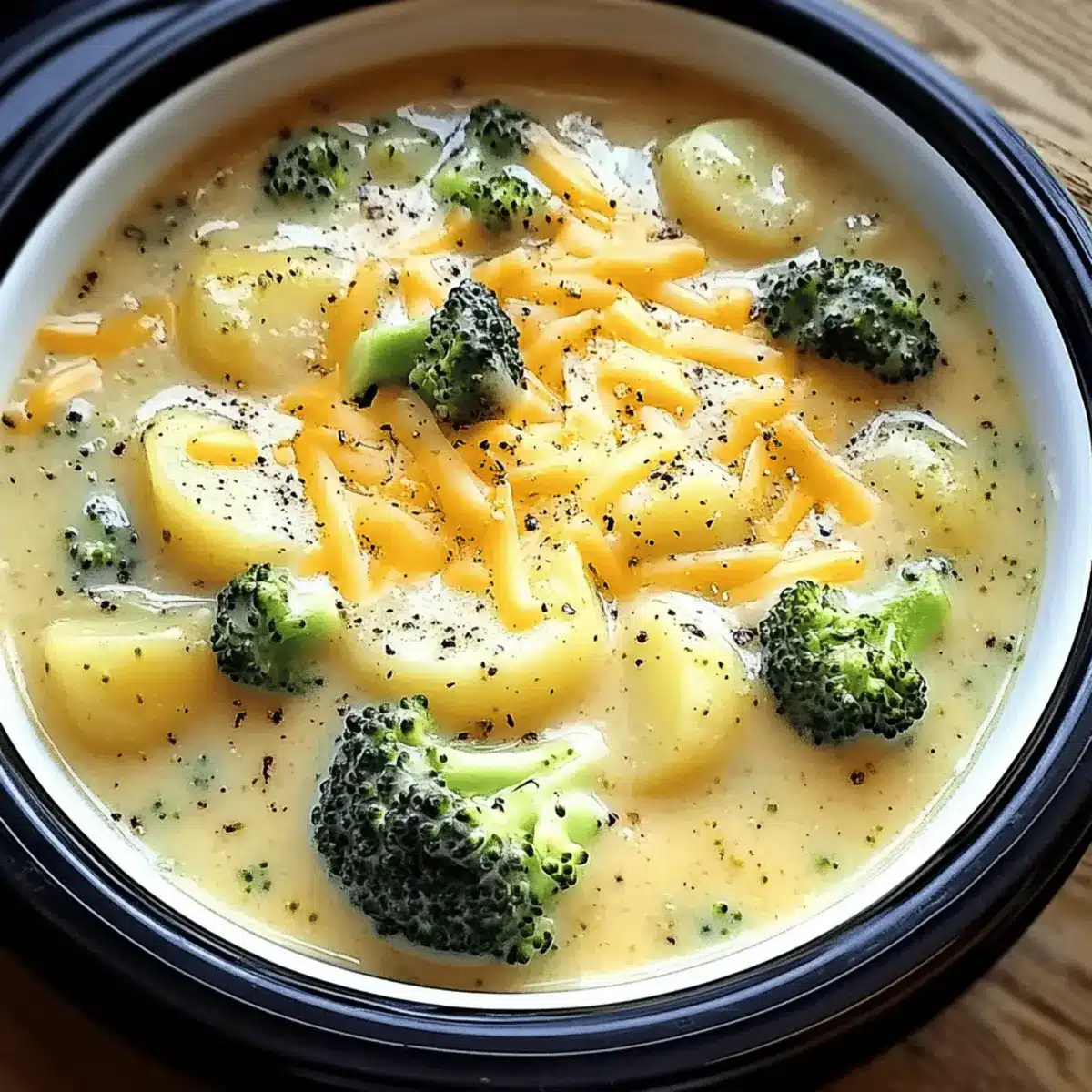 Crockpot Potato Broccoli Cheddar Soup for Ultimate Comfort
