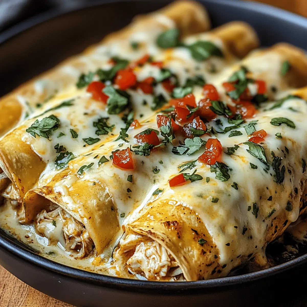 Spicy Green Chile Pepper Jack Chicken Enchiladas to Savor
