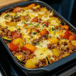 Oven Baked Southwestern Beef and Pepper Bake