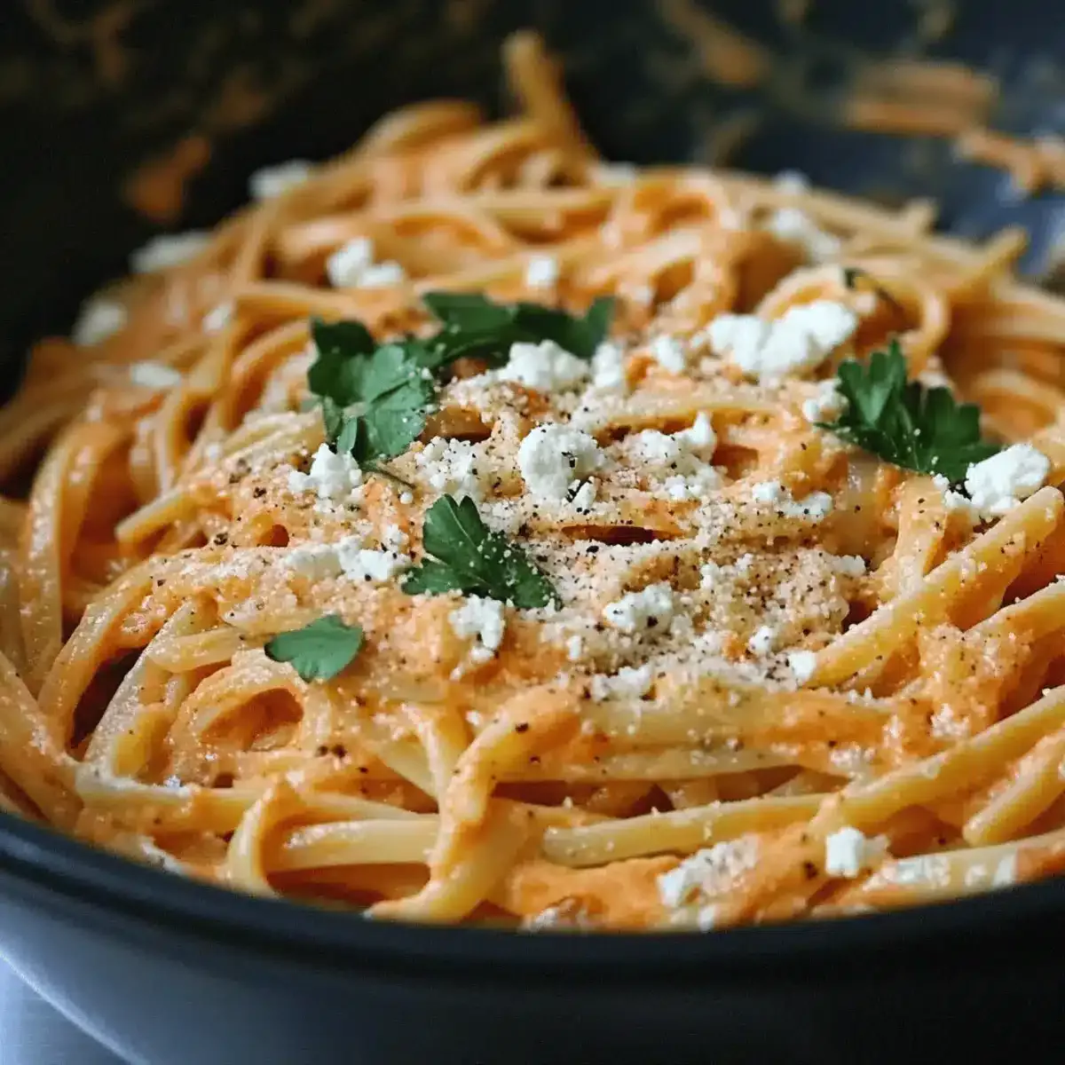 Indulgent Roasted Red Pepper & Goat Cheese Alfredo Bliss