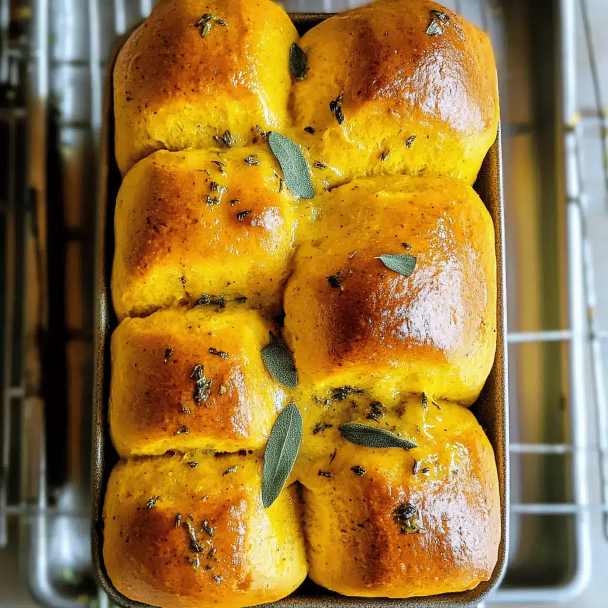 Soft Pumpkin Pull Apart Rolls with Sage Butter for Cozy Meals