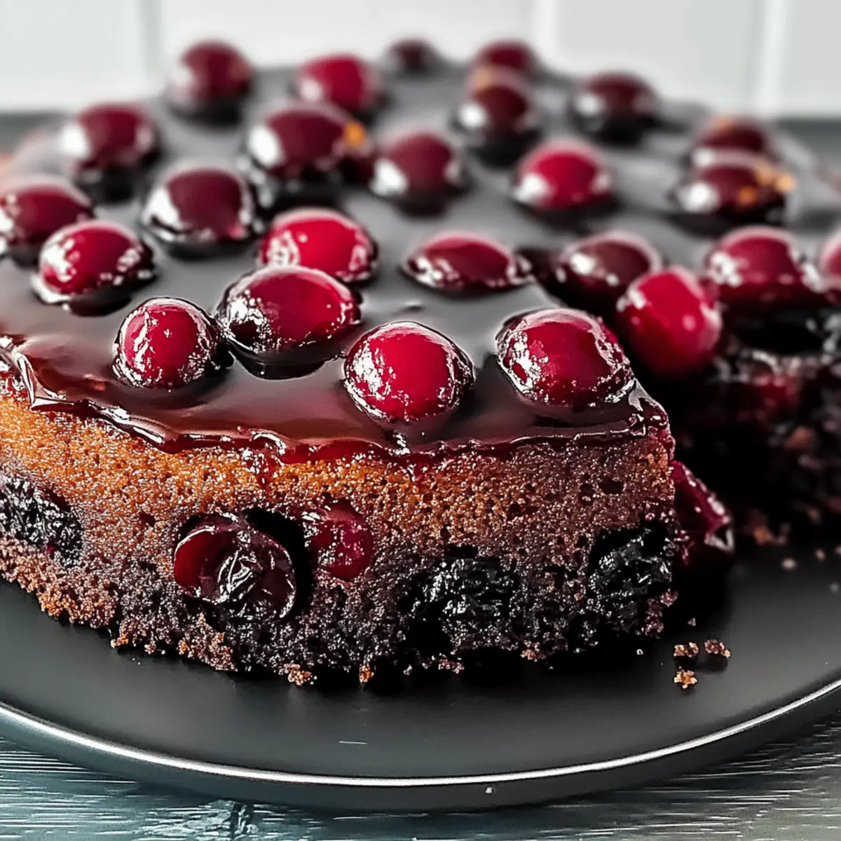 Irresistibly Decadent Chocolate Cherry Upside Down Cake