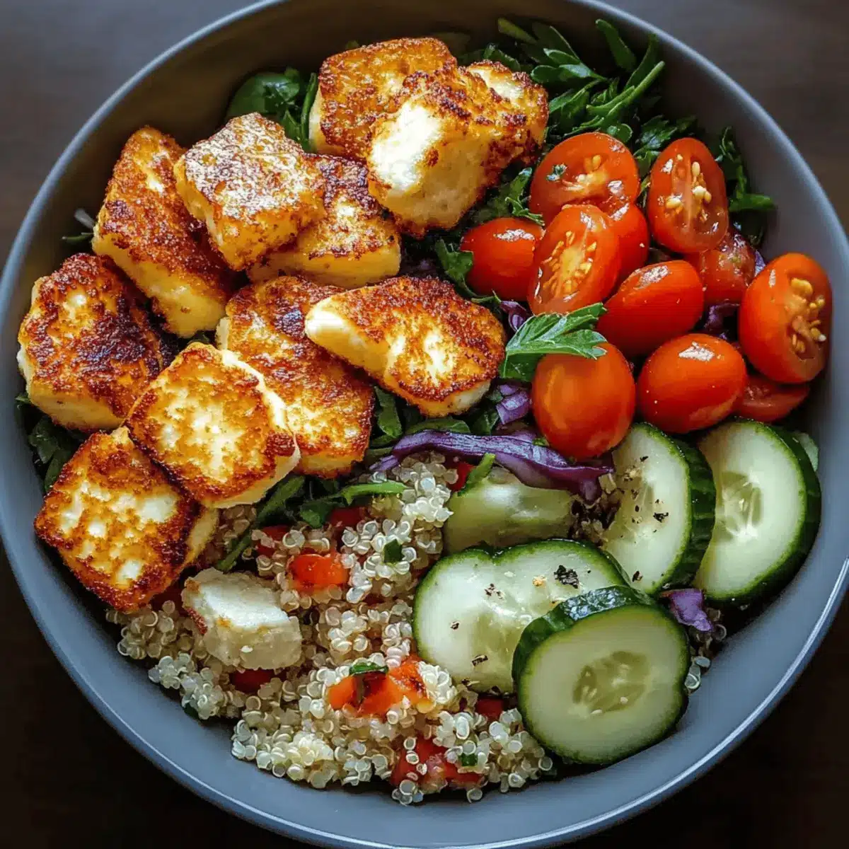 Crispy Halloumi Greek Power Bowl: Quick, Delicious & Nutritious