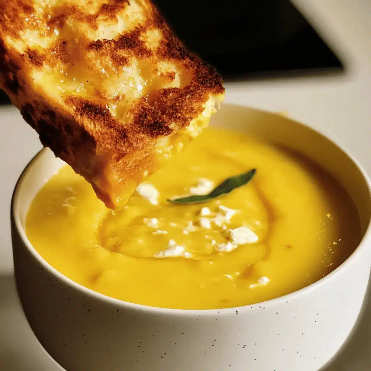Delicious Roasted Feta Soup with Butternut Squash & Honey Bliss