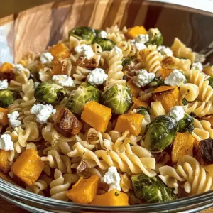 Fall Pasta Salad with Butternut Squash and Brussels