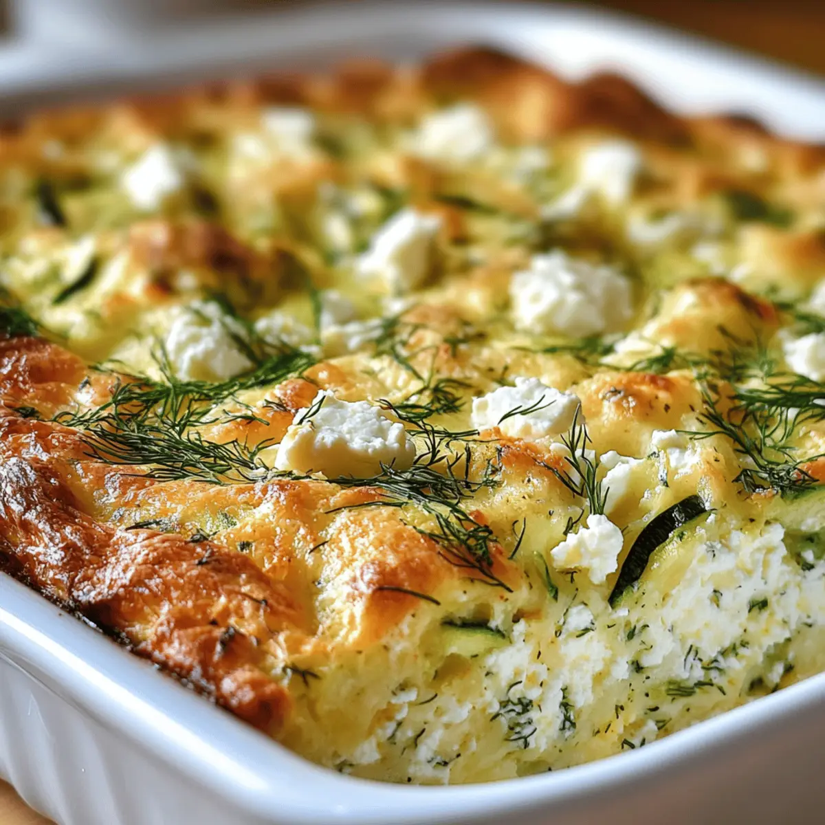 Zucchini, Feta & Dill Cottage Cheese Bake for Light Comfort Food