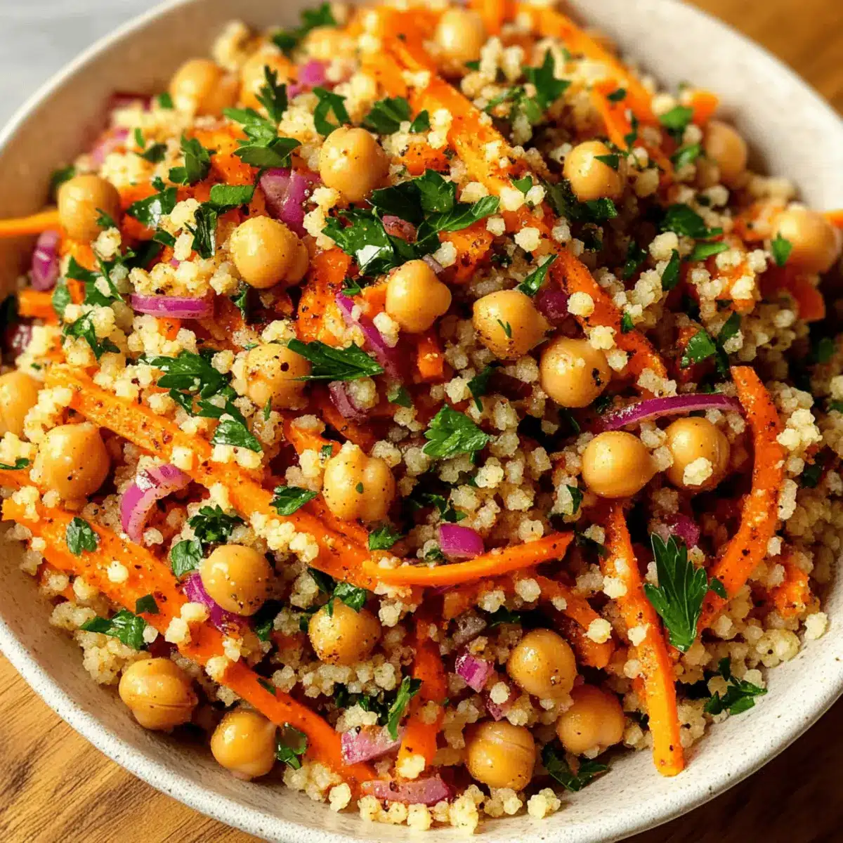 Moroccan-Spiced Chickpea and Carrot Couscous Salad Bliss