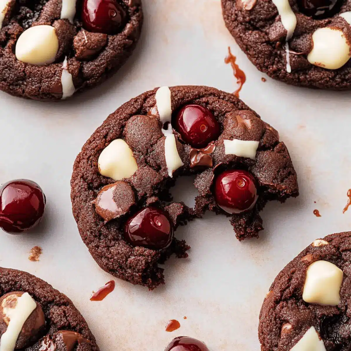 Chewy Black Forest Cookies with Cherries & Chocolate Delight