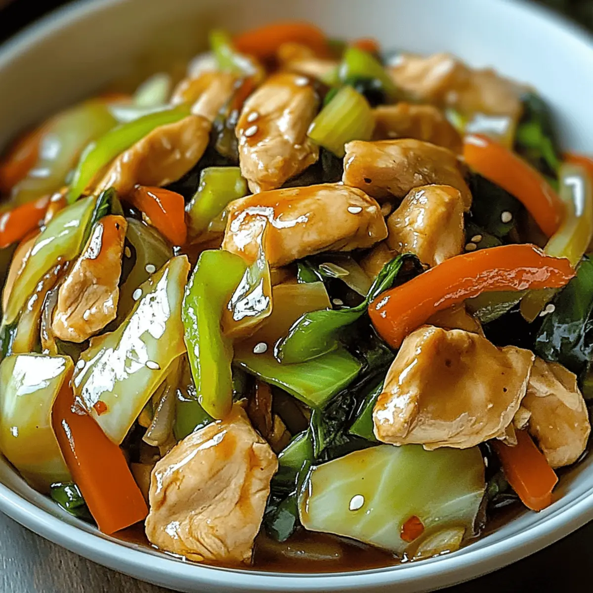 Savor the Night with Chinese Chicken Cabbage Stir-Fry Delight