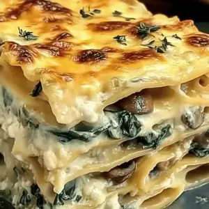Creamy Spinach & Mushroom Lasagna
