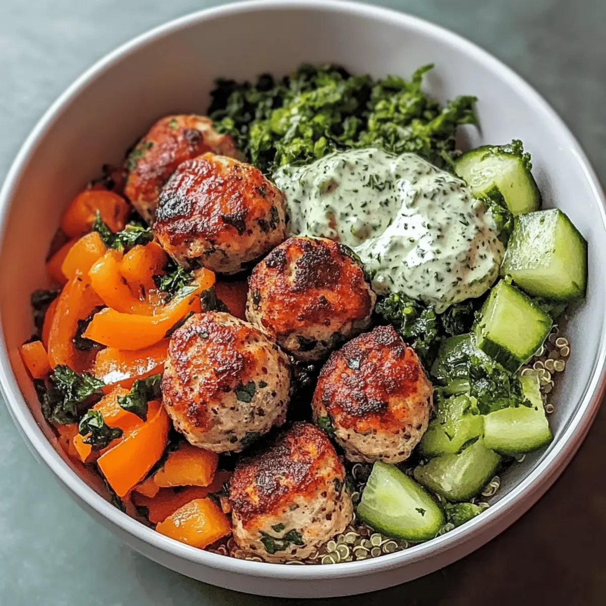 Herby Chicken Meatball Bowl: A Healthy, Flavorful Feast