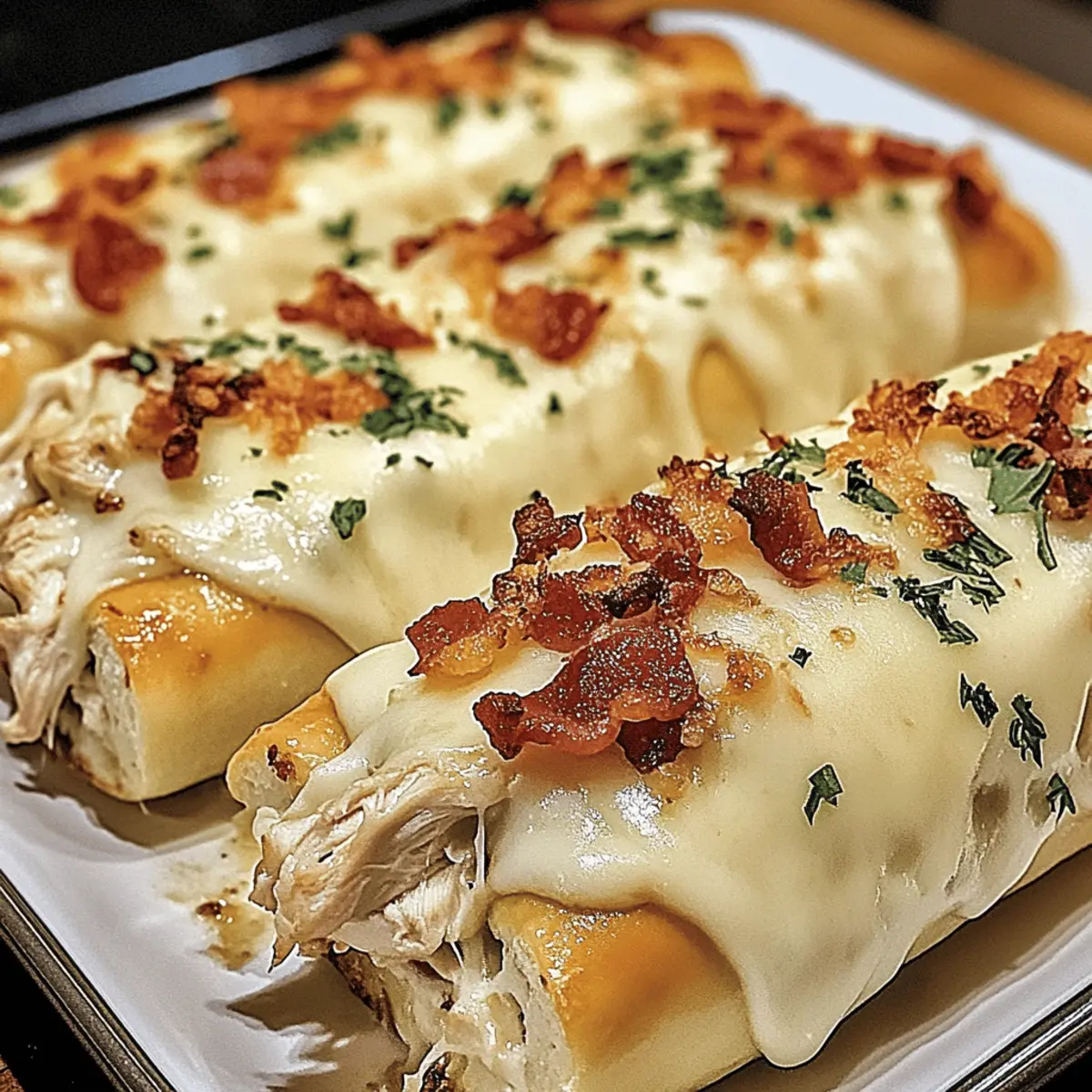Loaded Bacon Chicken Alfredo Stuffed Breadstick Bombs Bliss