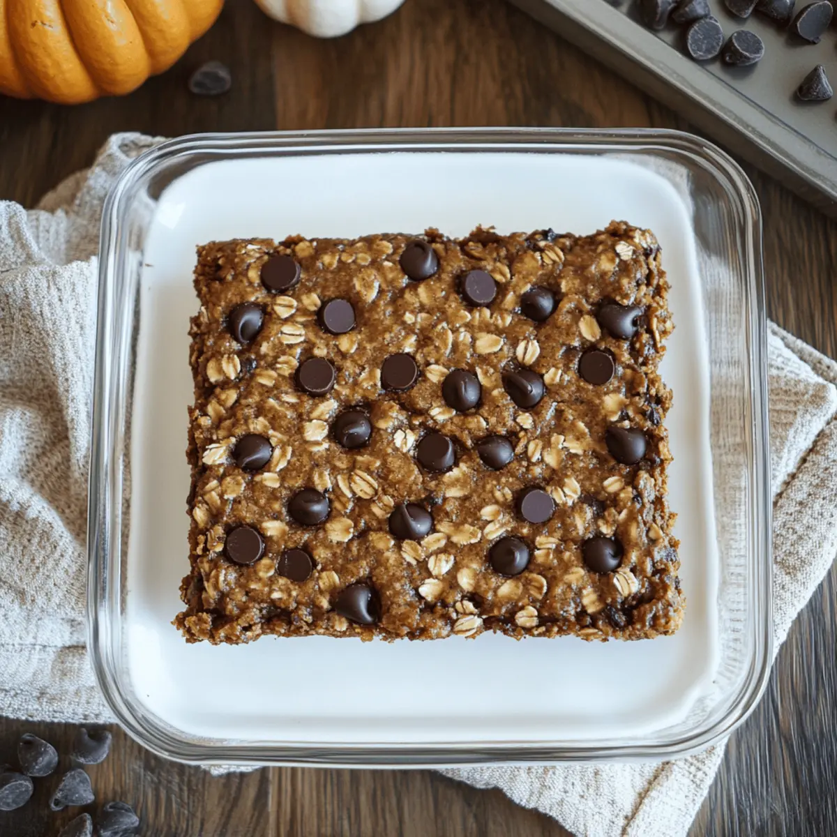 Delicious Pumpkin Chocolate Chip Oat Bars for Healthy Snacking