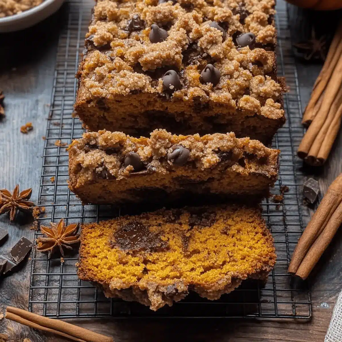 Delicious Pumpkin Chocolate Chip Streusel Bread to Savor