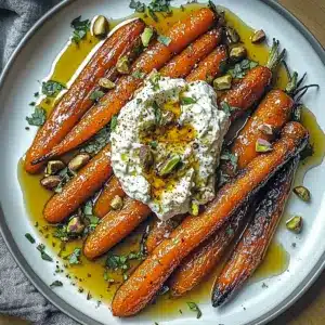 Roasted Carrots with Whipped Ricotta and Hot Honey