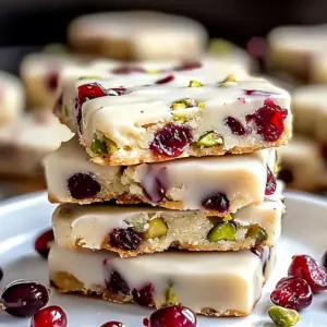 Cranberry Pistachio Shortbread Cookies