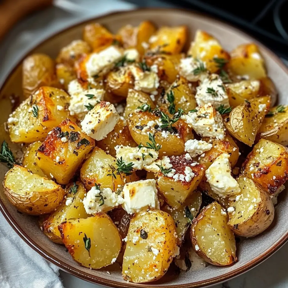 Roasted Potatoes with Baked Feta and Garlic: A Cozy Delight