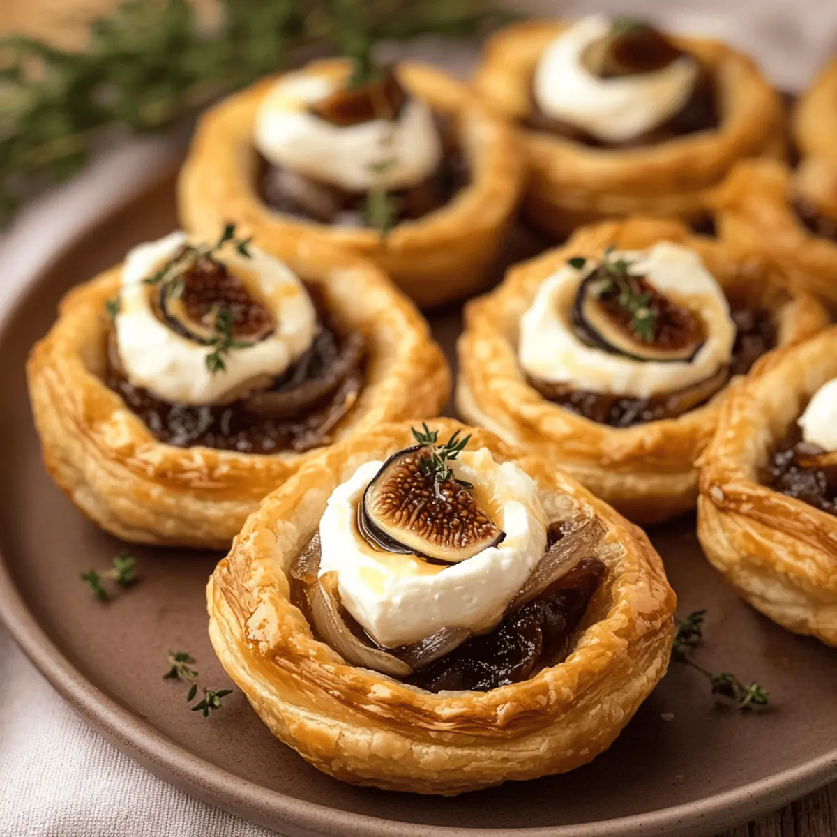 Goat Cheese and Fig Puff Pastry Tarts for Effortless Elegance